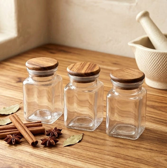 Mini Air tight Glass Jars Pack of 3