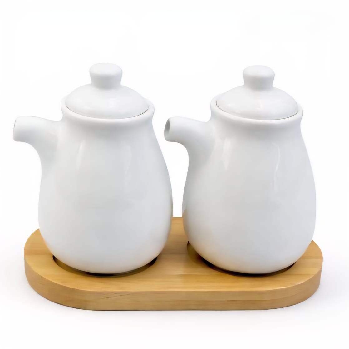 Oil & Vinegar Bottles with Platter