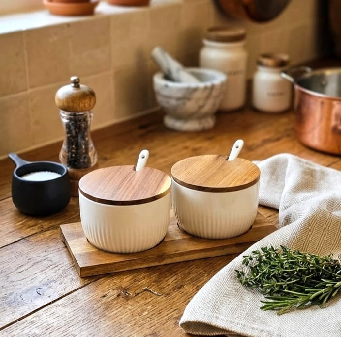 Sugar Pot Set with Platter
