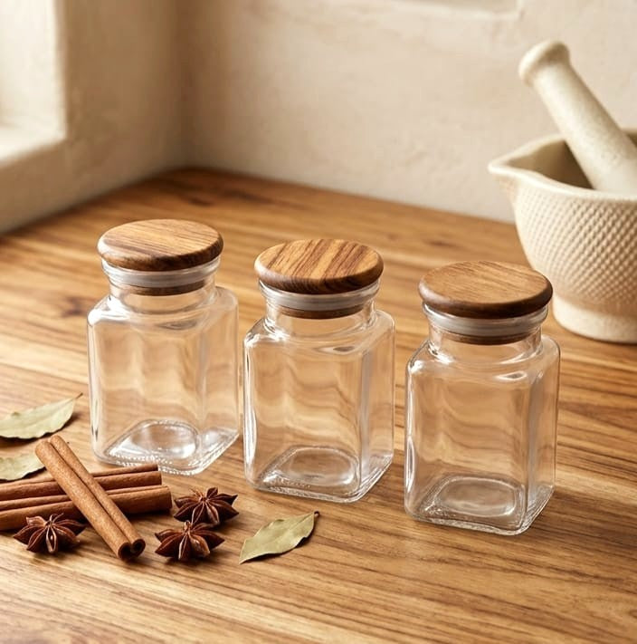 Mini Air tight Glass Jars Pack of 3