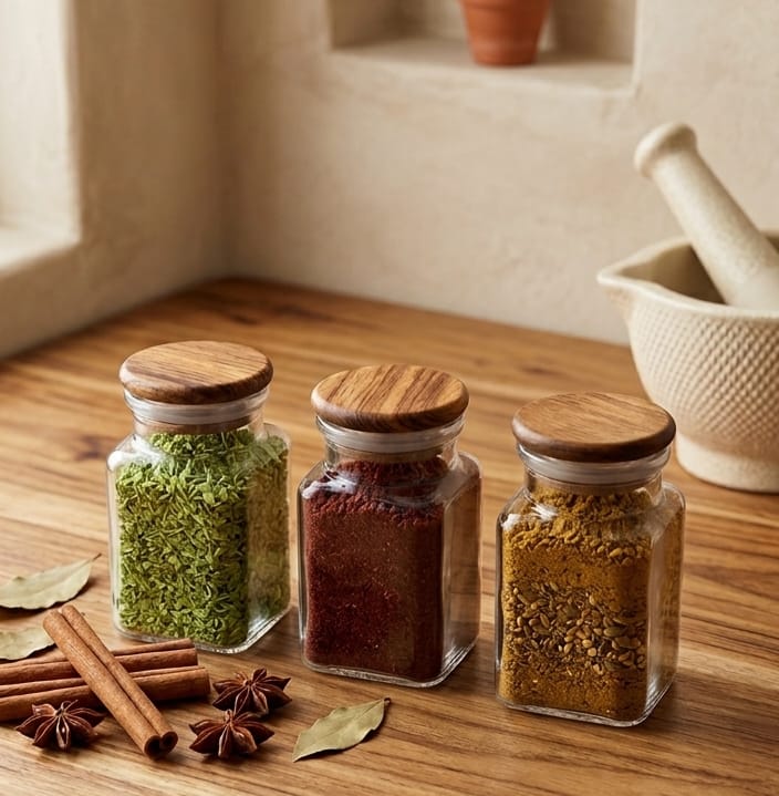 Mini Air tight Glass Jars Pack of 3
