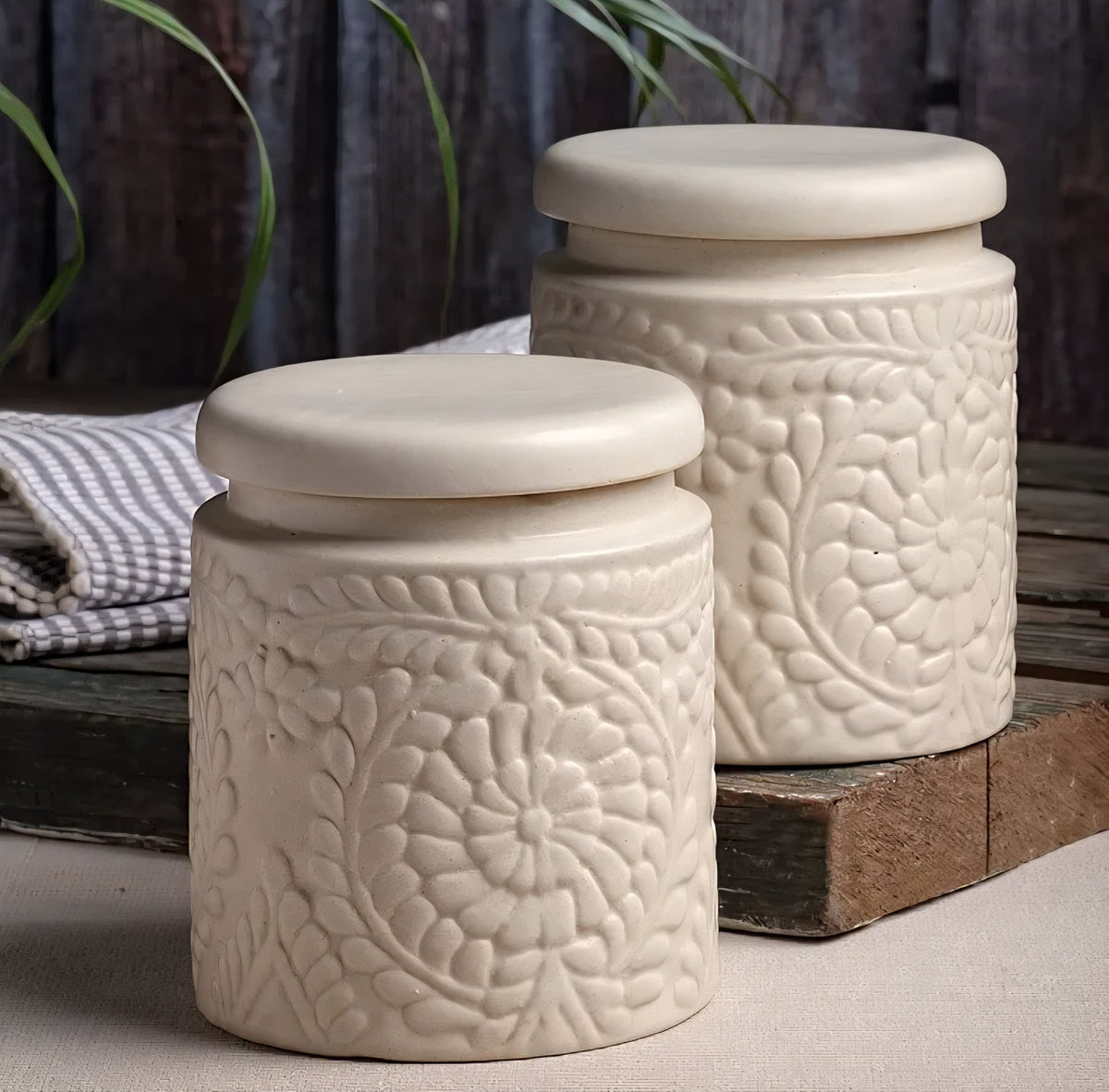 Ceramic Jar - Beige